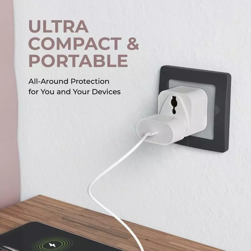 Hi-Fi ENZO 3 Pin Socket 6 A/ 13 A Current Type D Plug Adapter White (Pack of 4)