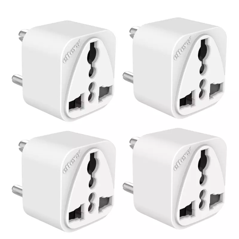 Hi-Fi ENZO 3 Pin Socket 6 A/ 13 A Current Type D Plug Adapter White (Pack of 4)