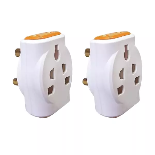 Hi-Fi Dingo 3 Pin Multi Plug Universal 6 A Current White, Red (Pack of 2)