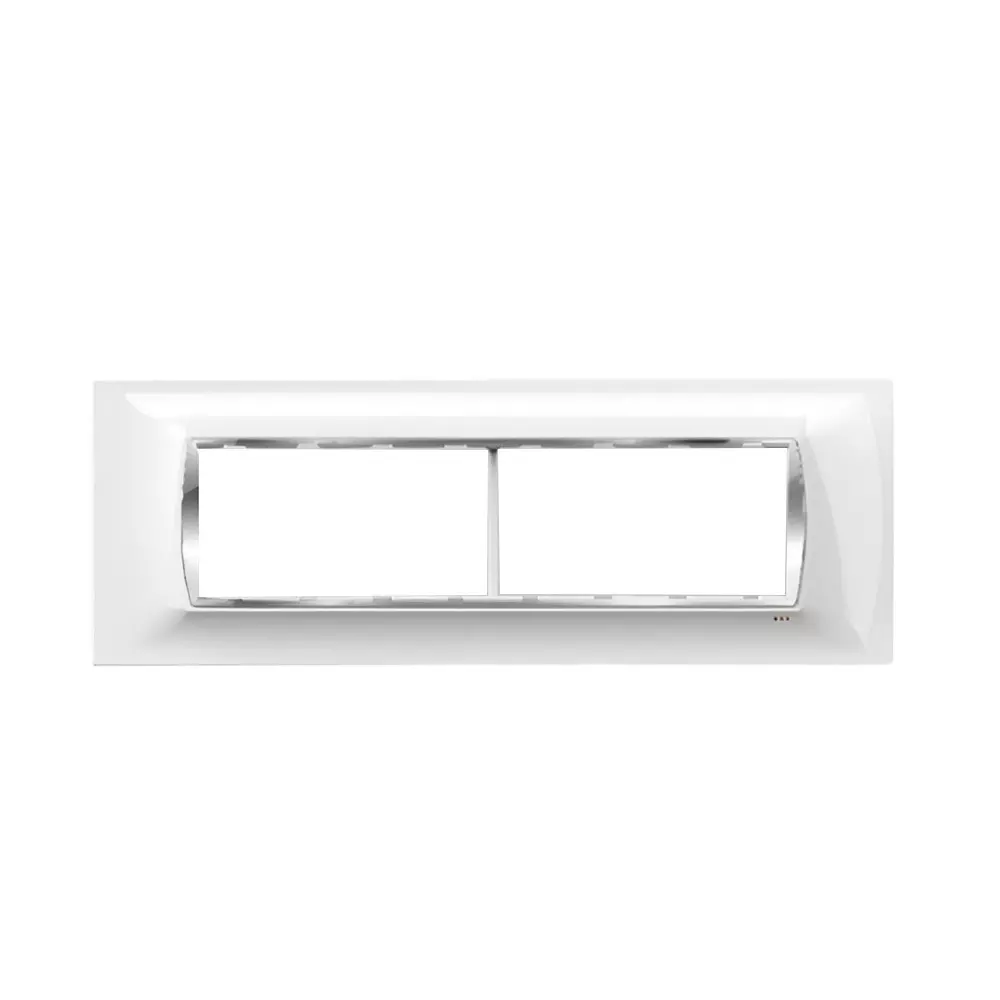 Cona Glasglow Glass Effect Modular Plate White 8 Modules(Horizontal), GGM 1108 (Pack of 10)