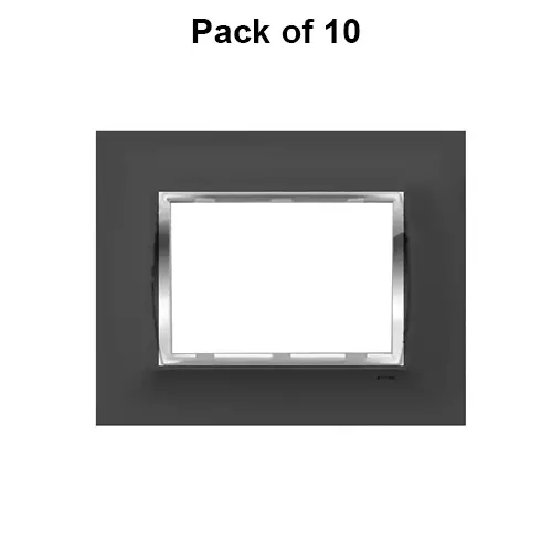 Cona Glasglow Glass Effect Modular Plate Black 3 Modules, GGM 1103 (Pack of 10)