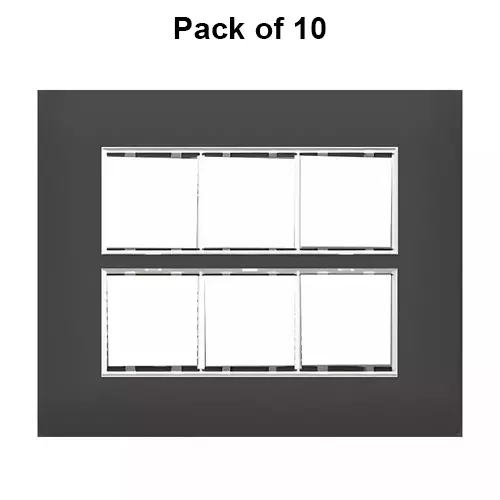 Cona Sleekwood Modular Plate Black 12 Modules (Horizontal) 2 Row, SWN 1112 (Pack of 10)