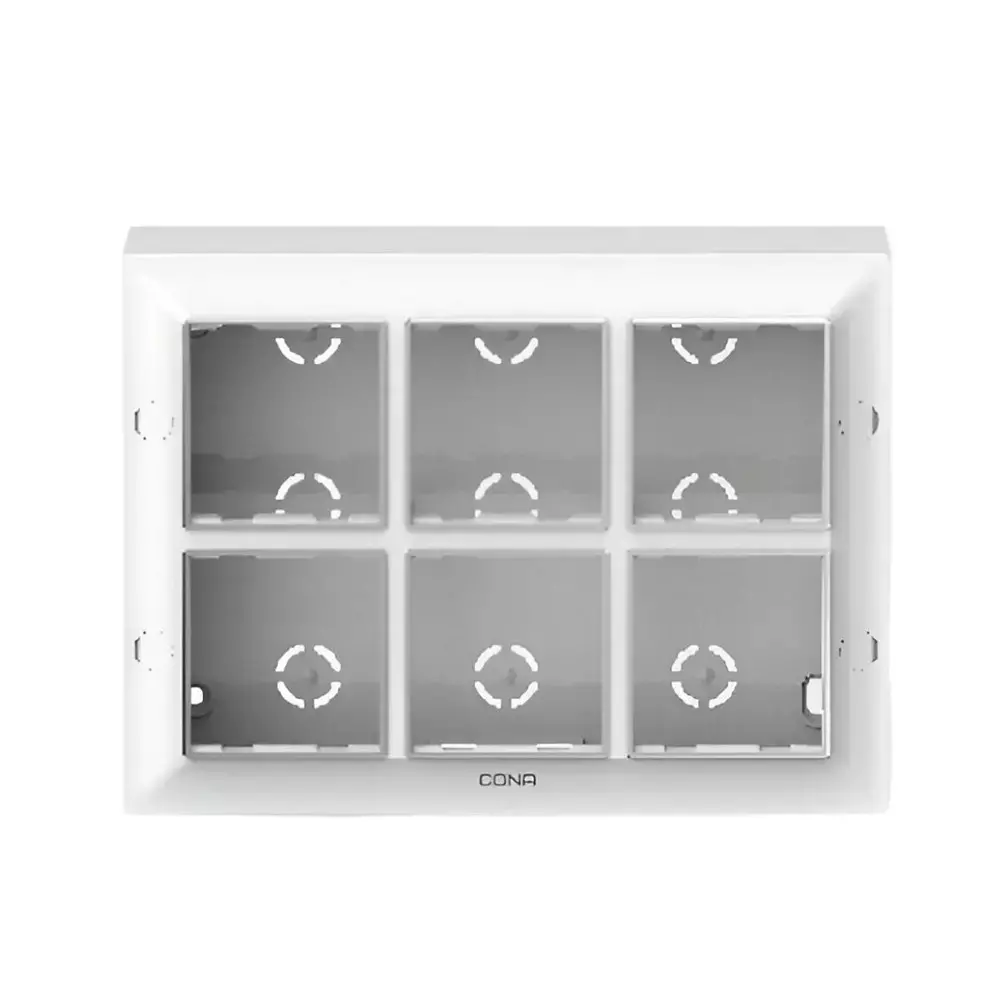 Cona Surfy Modular Surface Gang Box White 12 Modules, SB 1110 (Pack of 5)