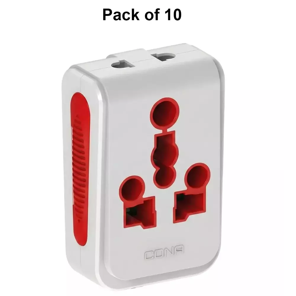 Cona MultiPlug Adaptor Hugo White, MP-5050 (Pack of 10 Pcs)