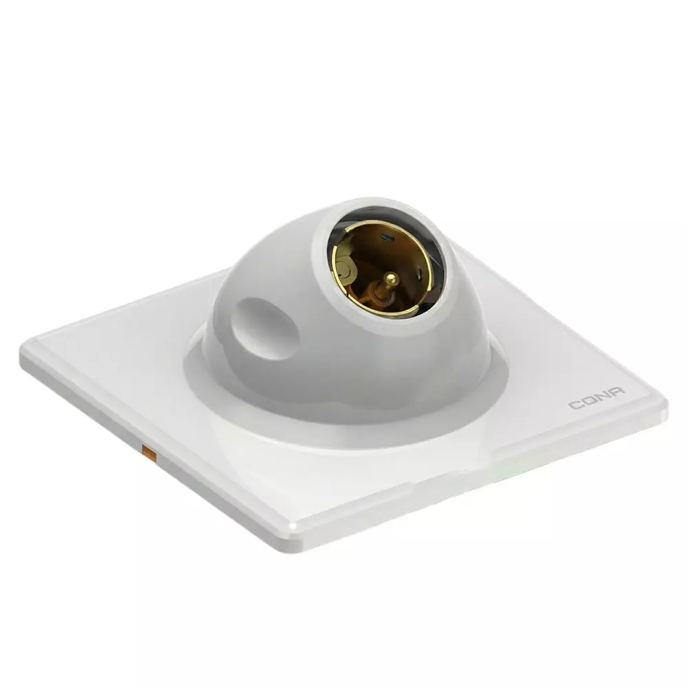 Cona Angle Bulb Holder Sqoro White, 2268 (Pack of 20 Pcs)