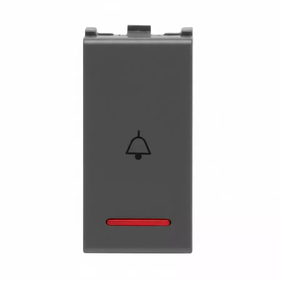 Anchor Roma Urban Bell Push Switch With Indicator 1 Module 10 A Graphite Black PVC Plastic for Industrial Use, 66133GB
