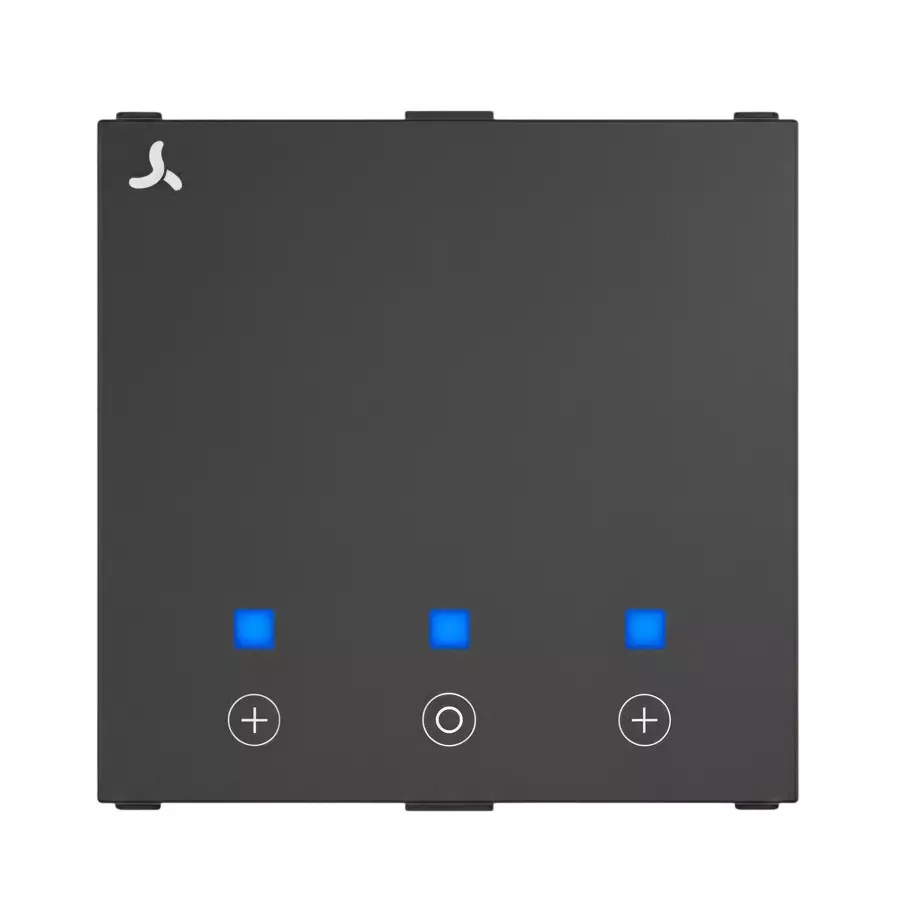 Anchor Roma Urban Smart Fan Touch Regulator 2 Module 1 Channel Graphite Black PVC Plastic for Industrial and Home Use, 71026GB