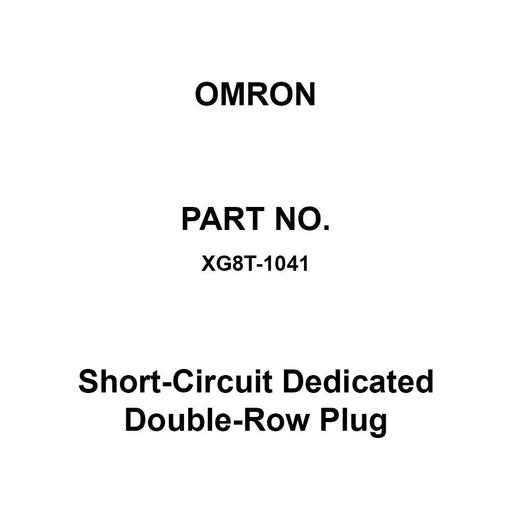 Omron Short-Circuit Dedicated Double-Row Plug 10³ mΩ or More At 500 V DC, XG8T-1041