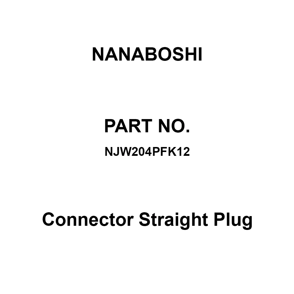 Nanaboshi Connector Straight Plug 20 Female Contact, NJW204PFK12