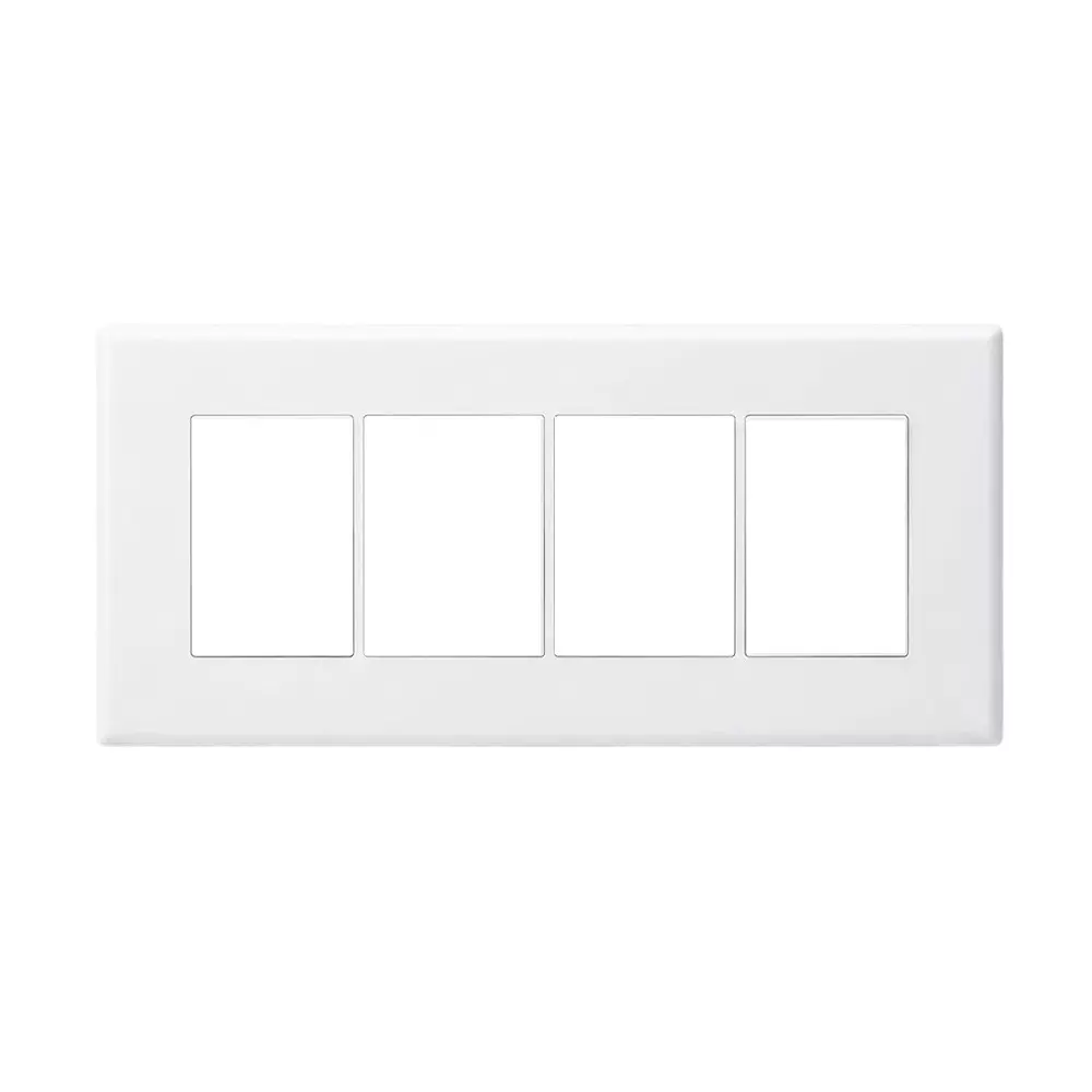 Gold Coast Cube Horizontal Cover Plate 8 Module White Plastic for Home & Office Use, (H) G One (WH)