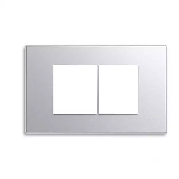 Gold Coast Cube Cover Plate 4 Module Silver Plastic for Home & Office Use, 10224-SL
