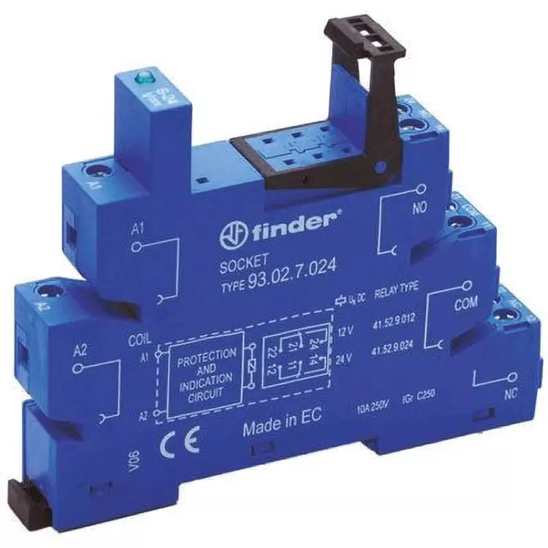 Finder Finder Relay Socket AC250 V Rated Coil Voltage 10 Switching Current Socket Accessory Type, 93.02.0.240