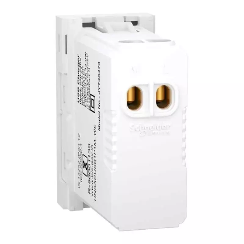 Schneider Electric Unica Pure White Type A + C USB Charger With 2.4 A Current and 5 V Voltage, UNSACUSB1P1M_WE