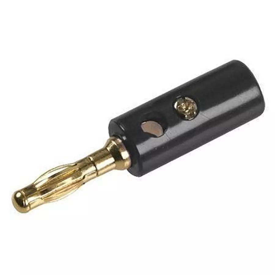 MULTICOMP PRO Banana Plugs & Jacks BANANA PLUG, GOLD PLATED, BLACK, PSG03481