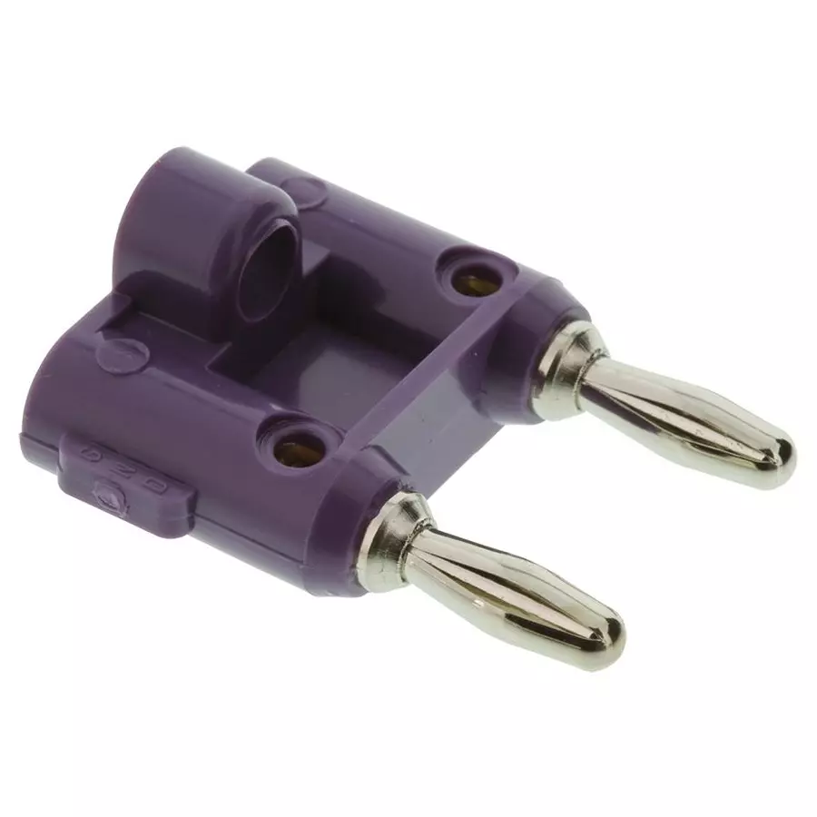 POMONA Banana Plug, Dbl, Stackable, 15A, Violet, MDP-7