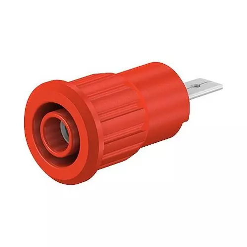 Staubli SOCKET, 4MM, PRESS-FIT, RED, PK5, 23.3160-22 (Pack of 5)
