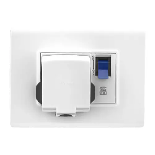 Legrand Power Unit Allzy 25 Amp MCB, 16 Amp Plug 3 Module Glossy White, 6811 28