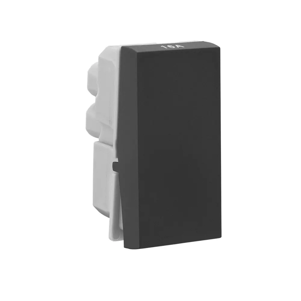 Legrand Switch Allzy 16 Amp 1 Way 1 Module Matt Black, 6812 01 (Pack of 20 Pcs)