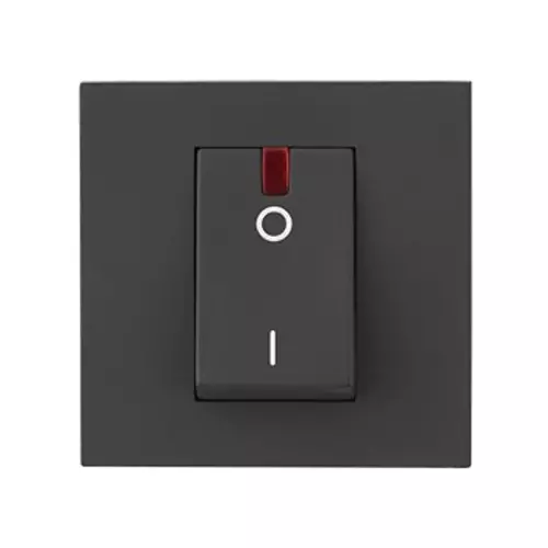 Legrand Switch with Indicator Allzy 32 Amp 1 Way 2 Module Matt Black, 6812 16