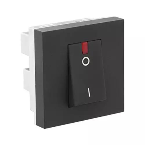 Legrand Switch with Indicator Allzy 32 Amp 1 Way 2 Module Matt Black, 6812 16