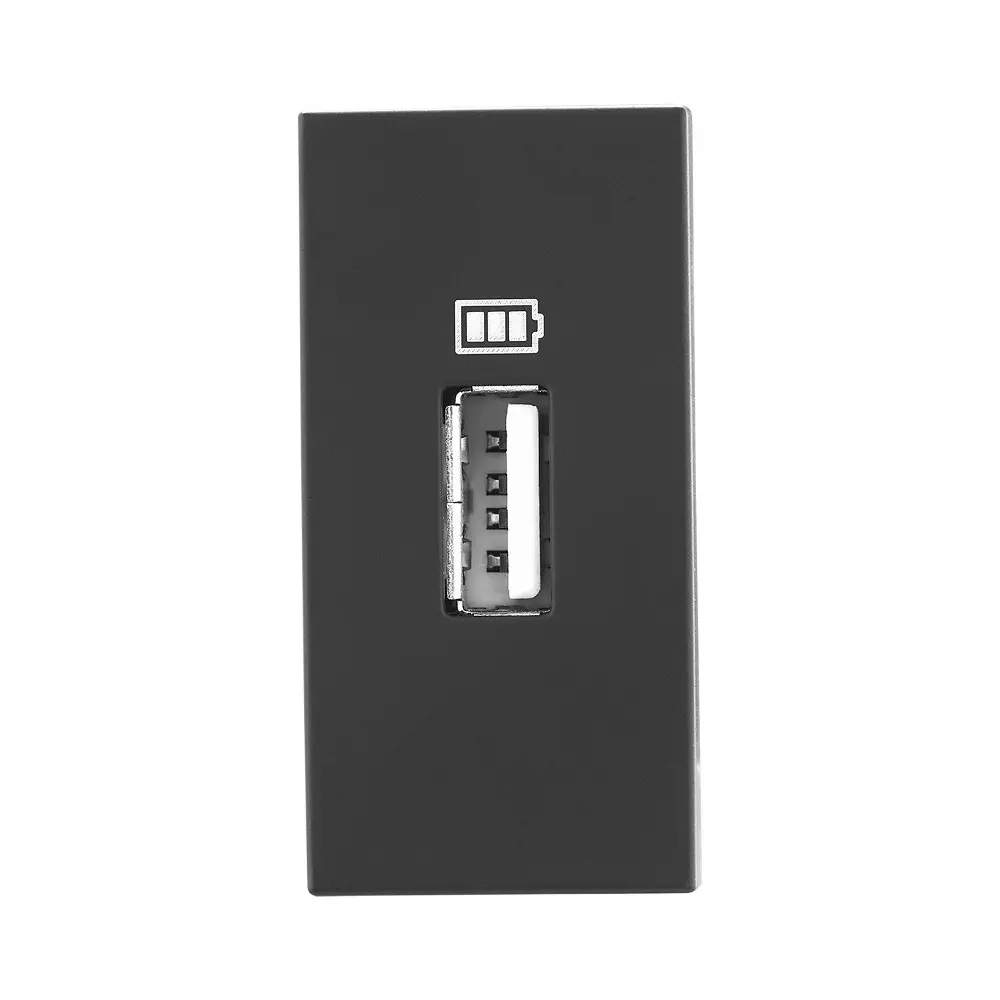 Legrand USB Charger Socket Allzy 1500 mA 1 Module Matt Black, 6812 52 (Pack of 10 Pcs)