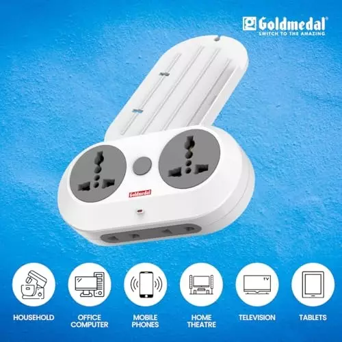 Goldmedal Wall-E Travel Adaptor 3 Pin White, 209006WHIT