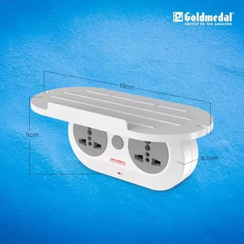 Goldmedal Wall-E Travel Adaptor 3 Pin White, 209006WHIT