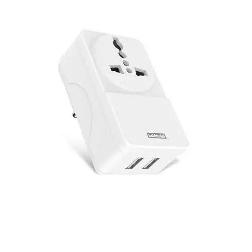 Goldmedal Zesto Travel Adapter 3 Pin White, 202050WHIT