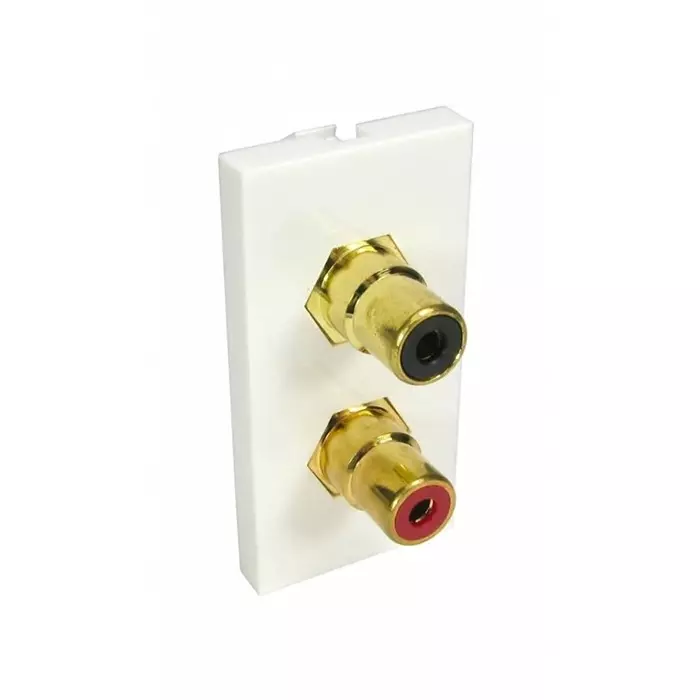 RS Pro 25 mm 2 Way Female RCA Audio Video Faceplate