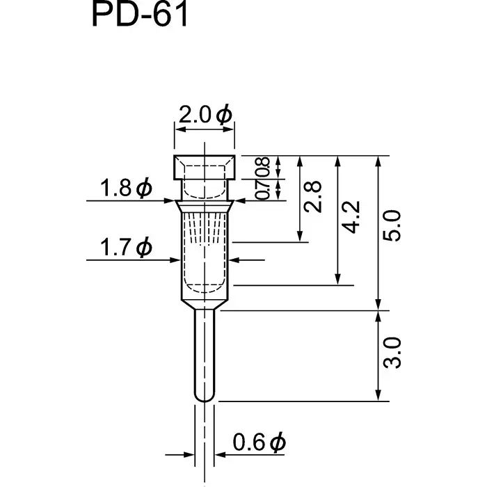 Mac8 Straight Through Hole Mount Socket Pin Solder Termination, PD-61 (Pack of 100)