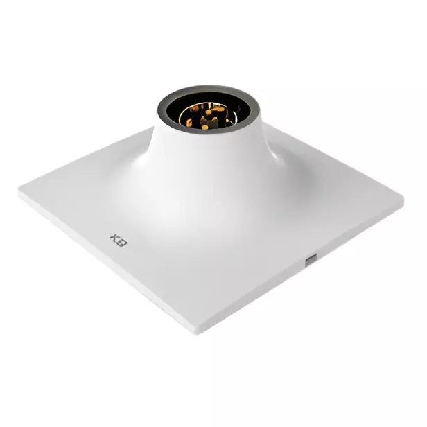 K9 Euro Vivo Batten Holder Plate Type with Grey Ring White, 9153 (Pack of 10)
