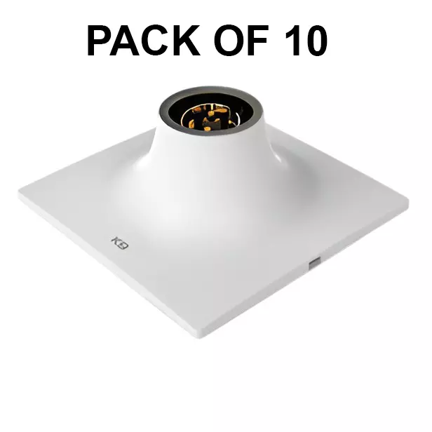 K9 Euro Vivo Batten Holder Plate Type with Grey Ring White, 9153 (Pack of 10)