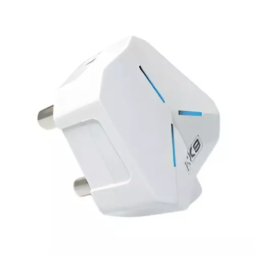 K9 Euro Trio 3 Pin Top Plug with Indicator 6 Amp White, 9146 (Pack of 20)