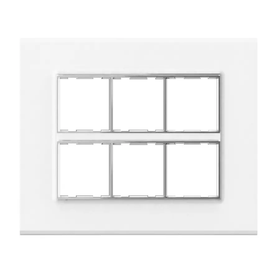 Cona Trimmwood Modular Plate White 12 Modules (Square) 2 Row, TR 1109 (Pack of 10)