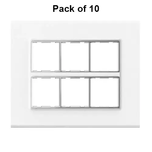 Cona Trimmwood Modular Plate White 12 Modules (Square) 2 Row, TR 1109 (Pack of 10)
