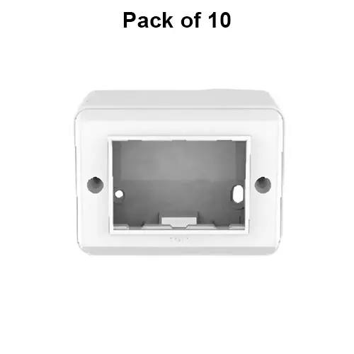 Cona Solid Box Pro Modular Surface Gang Box White 3 Modules, SB 1103 (Pack of 10)