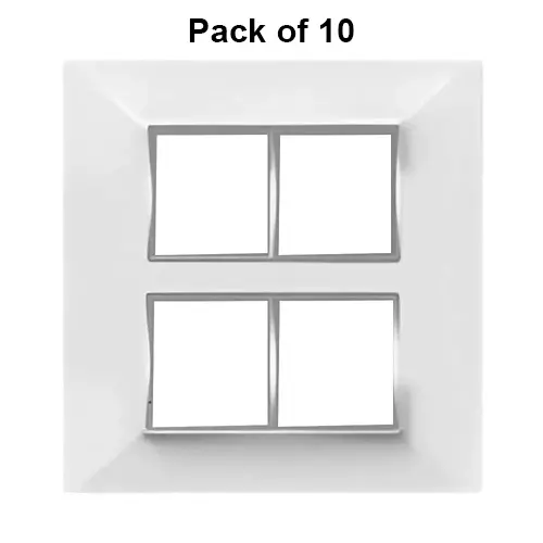 Cona Amaze Modular Plate White 8 Modules(Square), AW 1207 (Pack of 10)