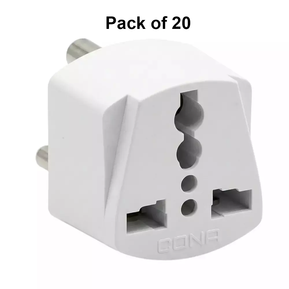 Cona Plug Converter Euro White, MP-5025 (Pack of 20 Pcs)