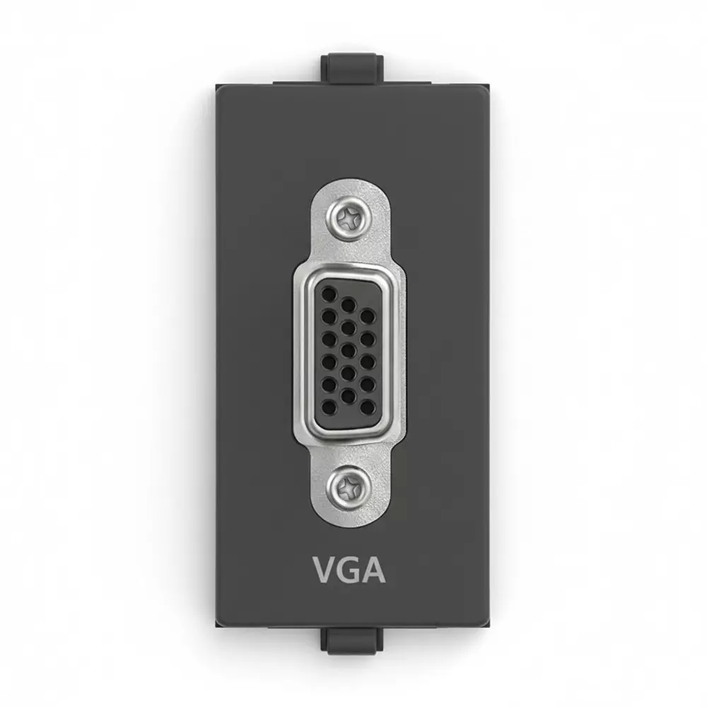 Anchor Roma Plus Projector Socket Support Module 1 Module Black PVC Plastic for Industrial Use, 279678