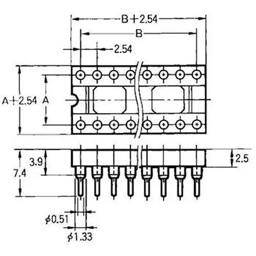 omron-ic-socket-open-frame-type-dip-terminal-64-pole-xr2a-6411-n
