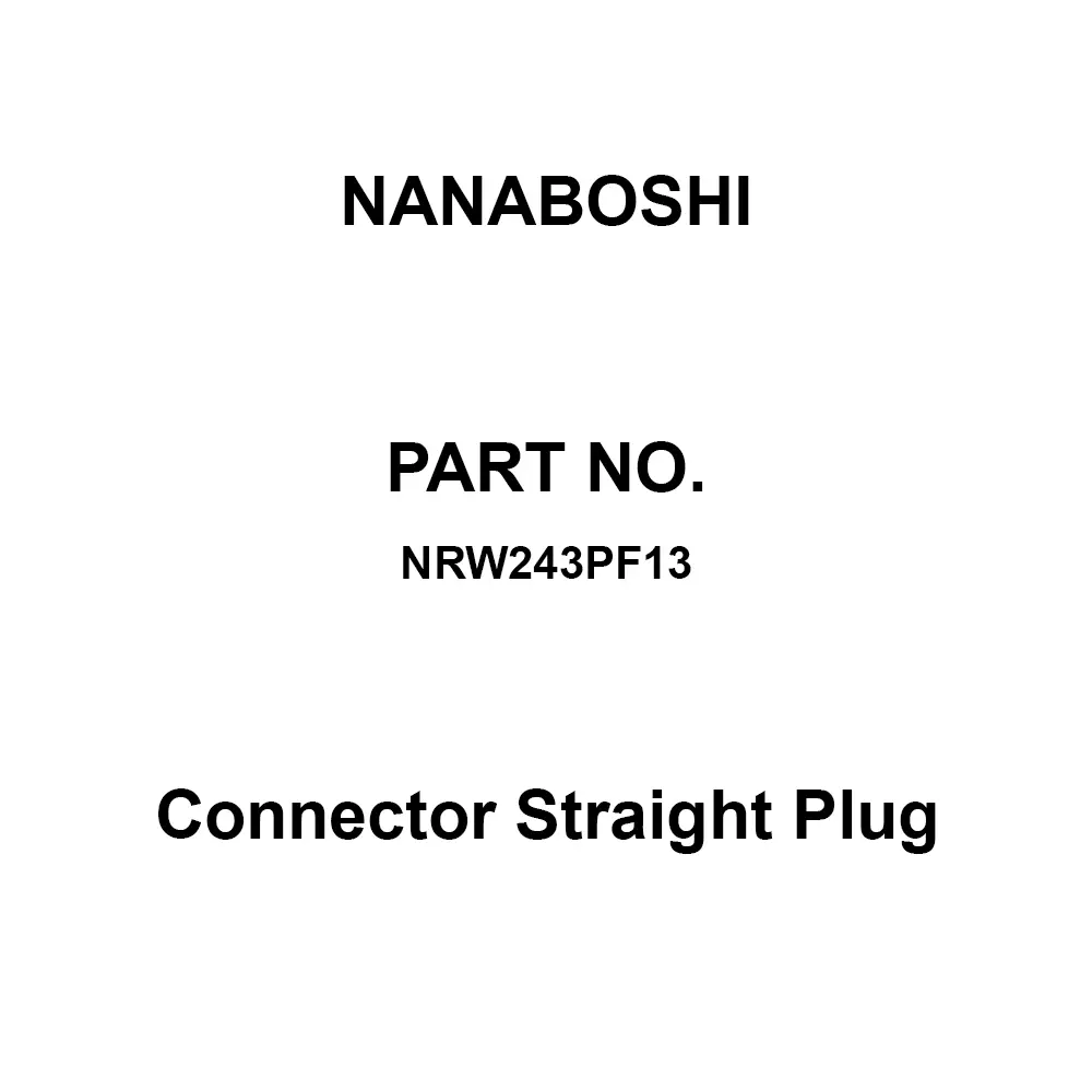 Nanaboshi Connector Straight Plug 24 Female Contact, NRW243PF13