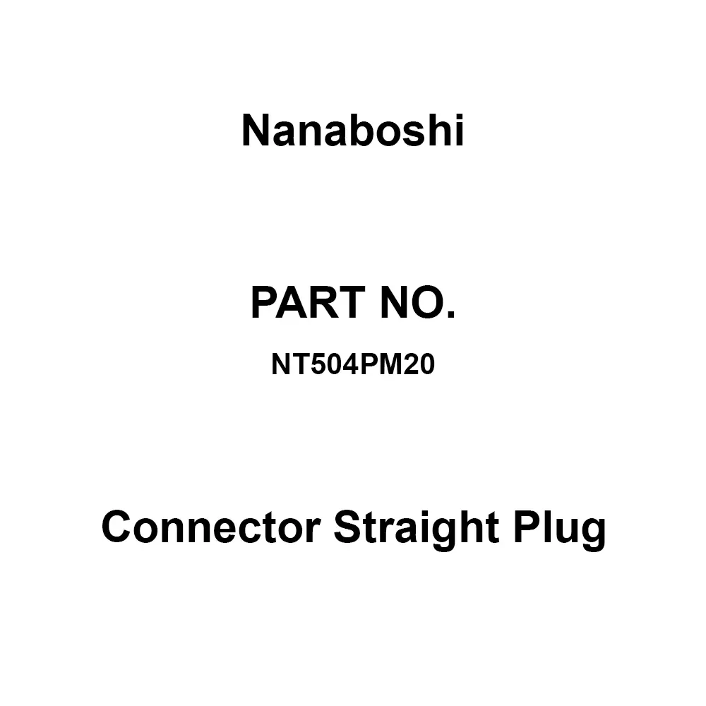 Nanaboshi Connector Straight Plug 250 V Rated Voltage, NT504PM20