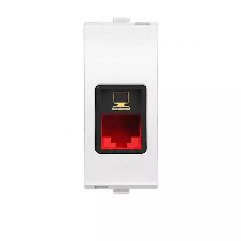 Goldmedal Curve Rj-45 Edp Socket Outlet White Jazz 1 Module for Commecial and Industrial Use, 101072