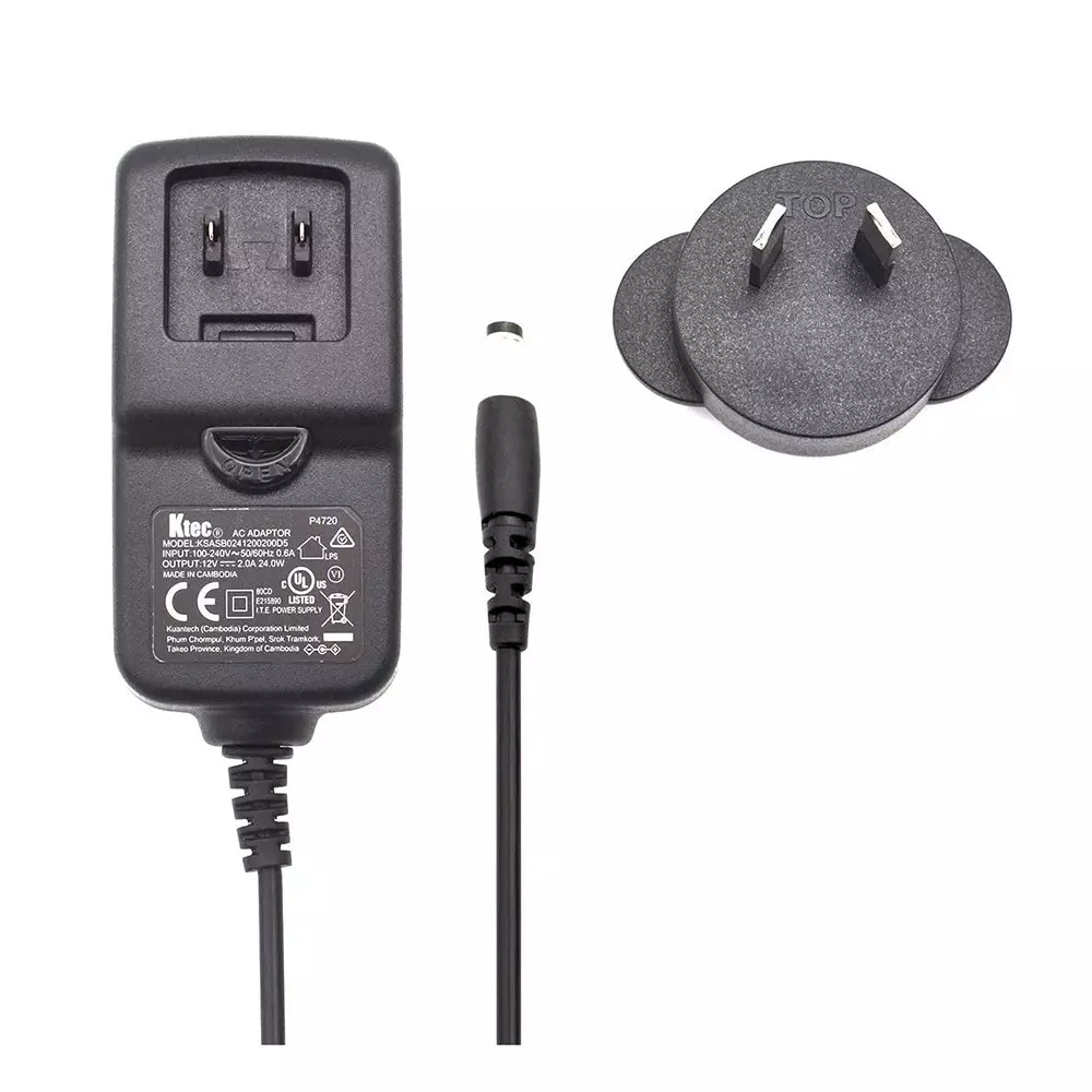 EDATEC Interchangeable Plug Wall Mount 1 Output 90 VAC to 264 VAC, ED-PSU1202-AU