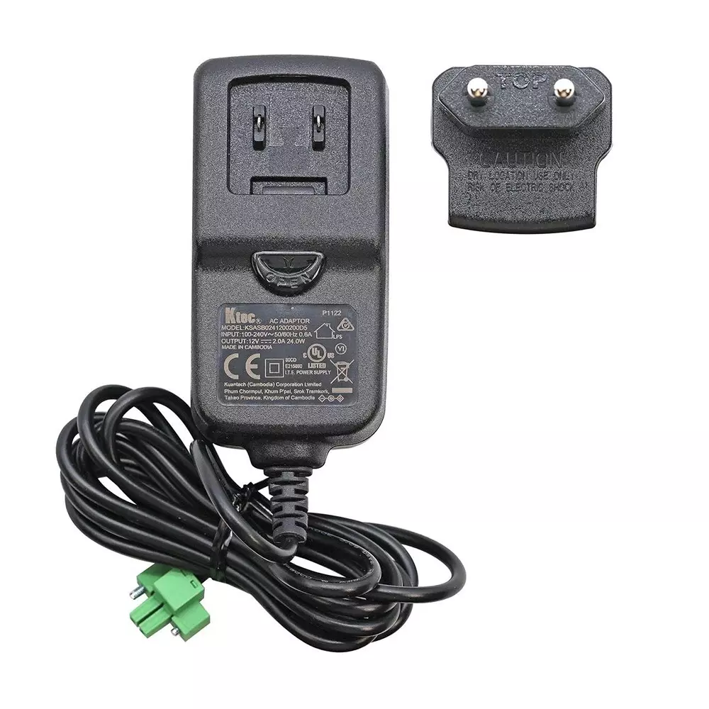 EDATEC Interchangeable Plug Wall Mount 1 Output 90 VAC to 264 VAC, ED-PSU1202-EU-3.5PL