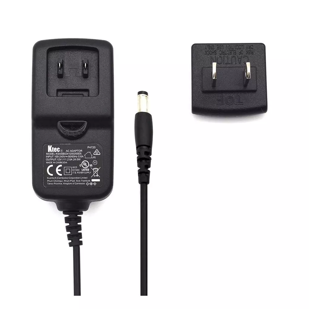 EDATEC Interchangeable Plug Wall Mount 1 Output 90 VAC to 264 VAC, ED-PSU1202-US