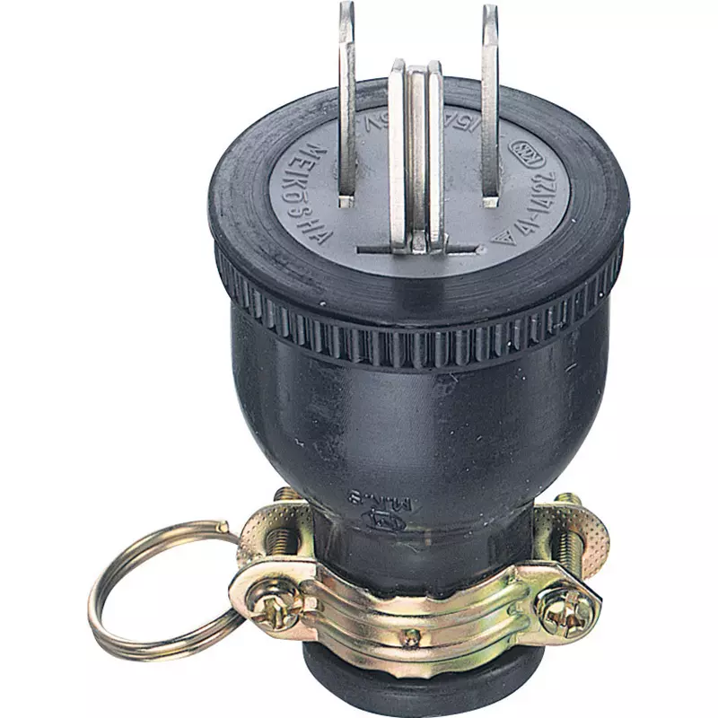 TRUSCO Rubber Plug 125 V Rated Voltage 15 A Rated Current 1 CT.VCT0.75 to 2 VCTF2 Suitable Wire, TME2538