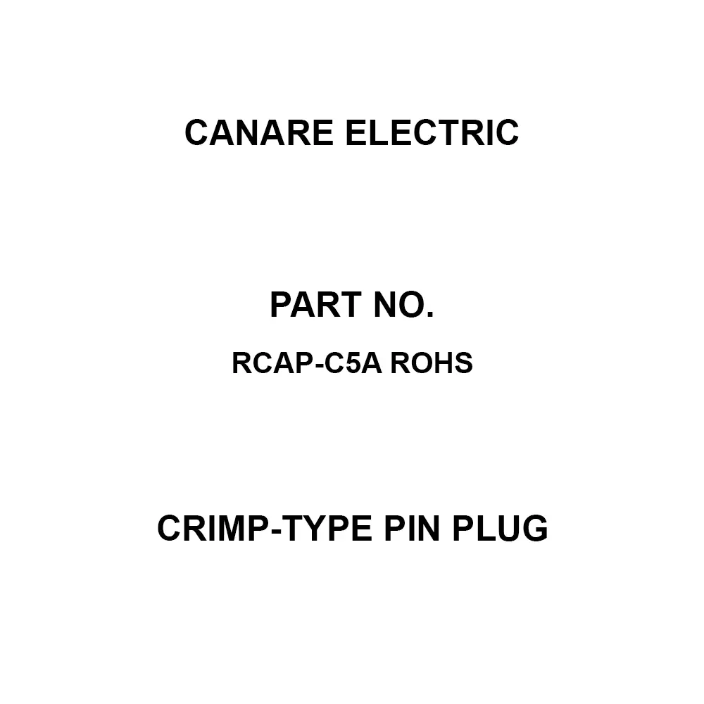 Canare Electric Crimp-Type Pin Plug, RCAP-C5A ROHS