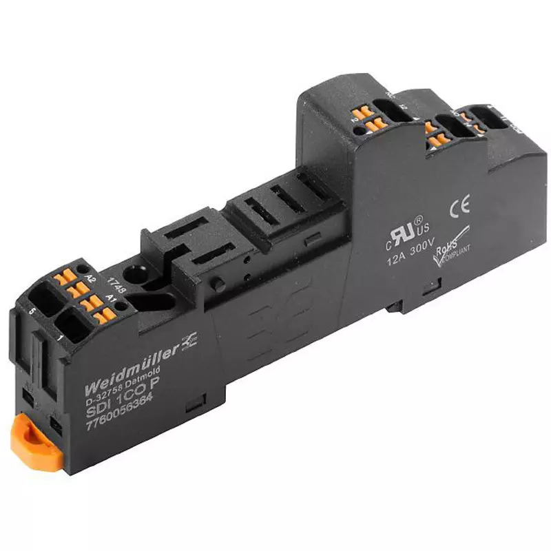 Weidmuller Relay Socket 42.7 mm Depth TS 35 Suitable Rails, 7760056364 SDI 1CO P