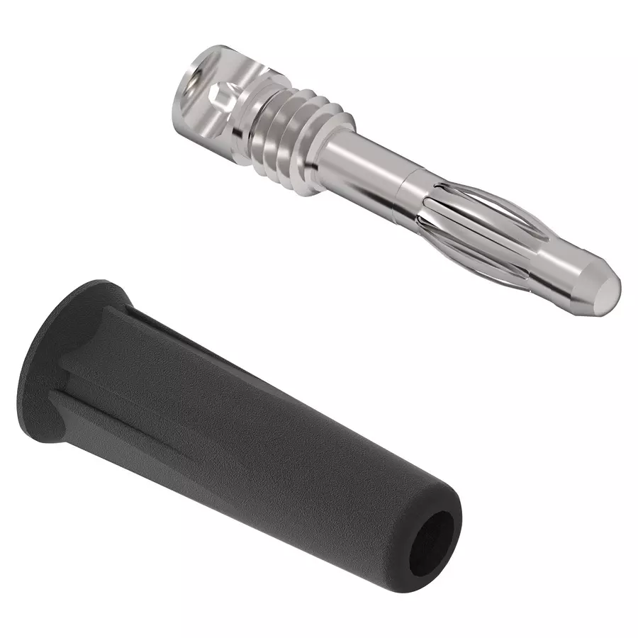 MULTICOMP PRO Banana Plugs & Jacks BANANA PLUG, 4MM, 36A, SOLDER, BLACK, 76-1640